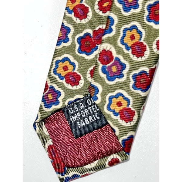 Christian Dior Monsieur Tie Italy Homme Floral 100% Silk Necktie