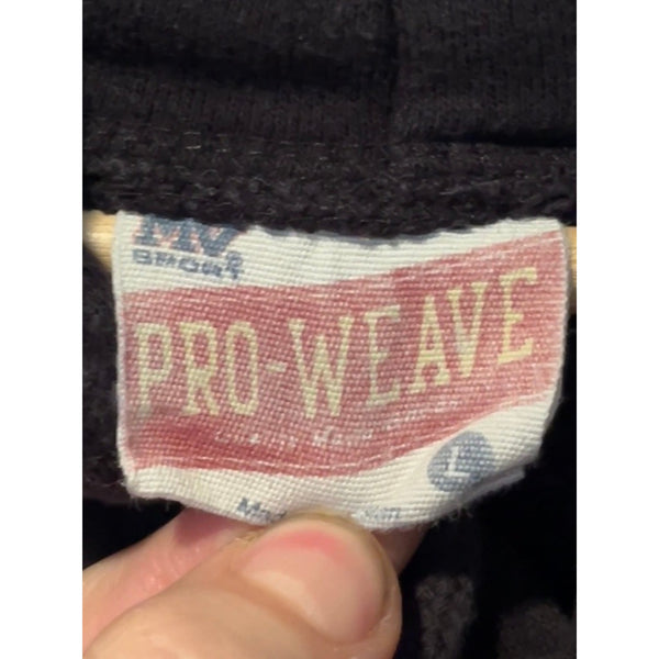 NYU Hoodie MV Sport Pro Weave Sunfaded Black Purple Spellout Size L Y2K
