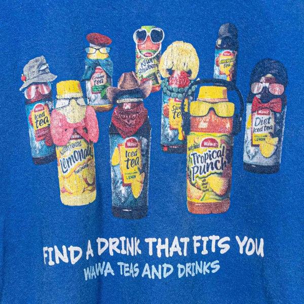 Wawa Iced Tea Employee T Shirt XL Blue Dress Your Bottle Y2K Rare Vintage