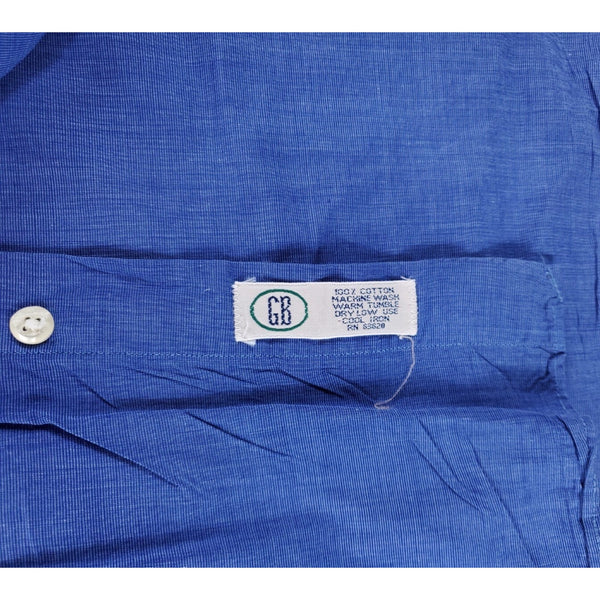 Gitman Bros Blue Oxford Button Up Shirt Mens 17.5 35 USA Long Sleeve Vintage