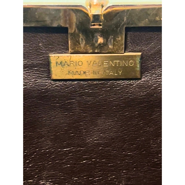 Valentino by Mario Valentino Vintage Leather Shoulder Bag Brown Chain Strap