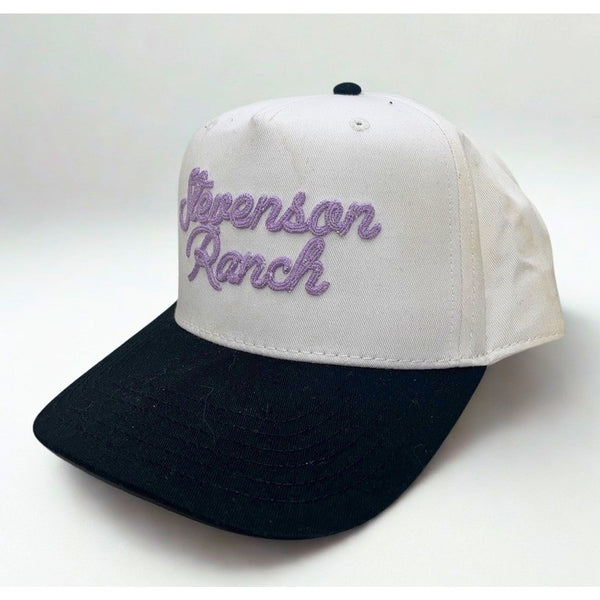 Stevenson Ranch Script Logo Hat White Black Snapback Structured Midtown NWOT