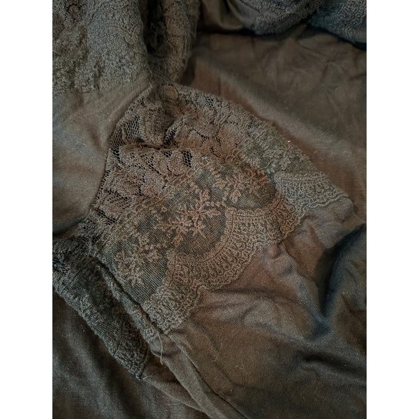 Style & Co Women’s Romantic Charm Deep Black Lace Blouse Size XL NWT MSRP $55