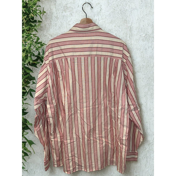 J. Peterman Shirt Men XL Striped Double Pocket Button Up Long Sleeve Portugal