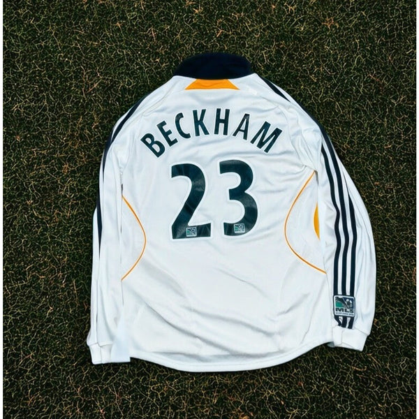David Beckham #23 Los Angeles Galaxy Jersey M 2007/08 Adidas MLS Long Sleeve