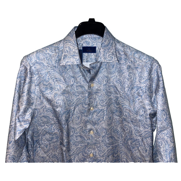 David Donahue Paisley Print Sport Shirt Men's Medium NWT Luxury Dress MSRP $165