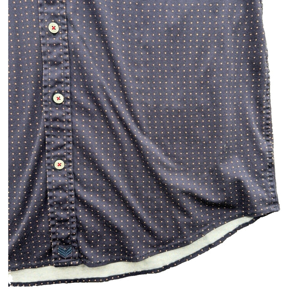 Butter Cloth Shirt Polka Dot Icy Cotton Short Sleeve Men Sz. L Button Up