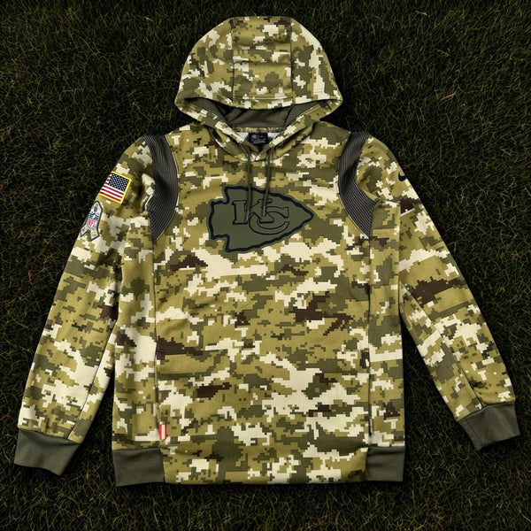Kansas City Chiefs Nike Salute To Service On Field Hoodie Men's M Camo Dri-FIT