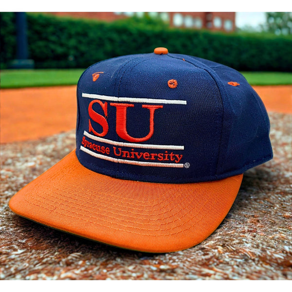 Syracuse University Orange Vintage 90s The Game Snapback Hat Navy Orange SU