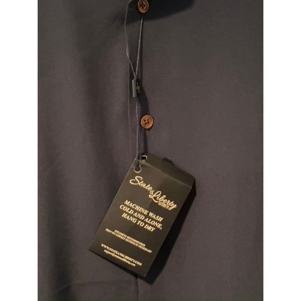 State & Liberty The Howard Navy Athletic Fit Dress Shirt Men's Large NWT Stretch