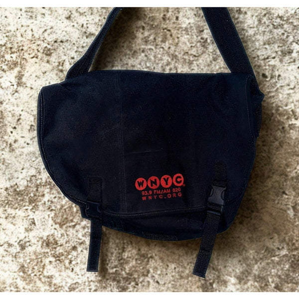 Manhattan Portage WNYC Messenger Bag Black NYC Public Radio Laptop Shoulder Bag