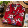 Banana Republic Safari Travel Hawaiian Shirt Floral Rayon Red Sz. Small Vintage