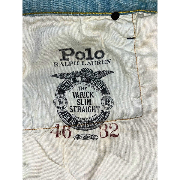 Polo Ralph Lauren Varick Slim Straight Jeans 46B X 32 NWT Light Blue Stretch