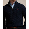 Polo Ralph Lauren Cable Knit 1/4 Zip Sweater Navy Blue Cotton 2XL NWT