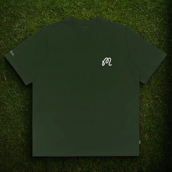 Malbon Golf Buckets Knockout Tee Shirt Green Made USA Garment Dyed Men's Large
