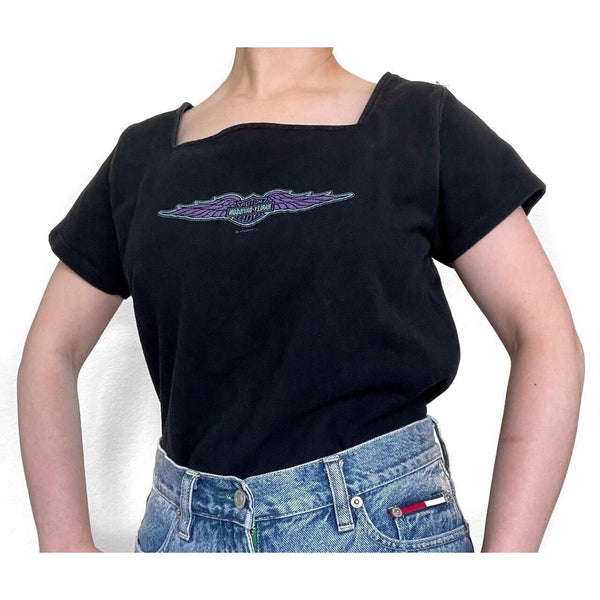 Harley Davidson Long Branch, New Jersey Biker T-Shirt Short Sleeve Womens Sz. S