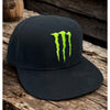 Monster Energy Snapback Hat Black Green Logo Cap Rare Underbrim Print OSFM
