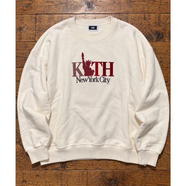 Kith NYC Liberty Color Crewneck Sweatshirt Men's XL Cream 2025 Exclusive NWOT
