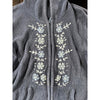 Prana Womens Embroidered Floral Full Zip Hoodie Blue Size L Boho Vintage Y2K