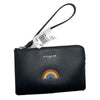 Coach Rainbow Corner Zip Wristlet Wallet F26938 Black Leather NWT $95 MSRP