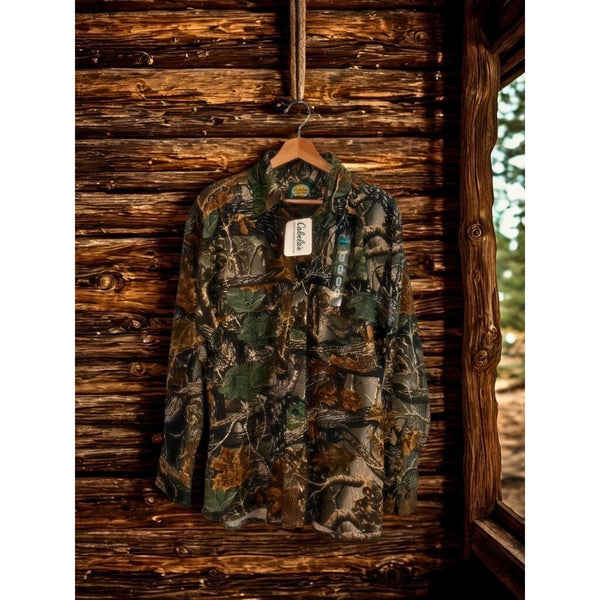 Cabela's Seclusion 3D Camo Shirt Men's M Reg VTG Deadstock NWT Hunting Woods