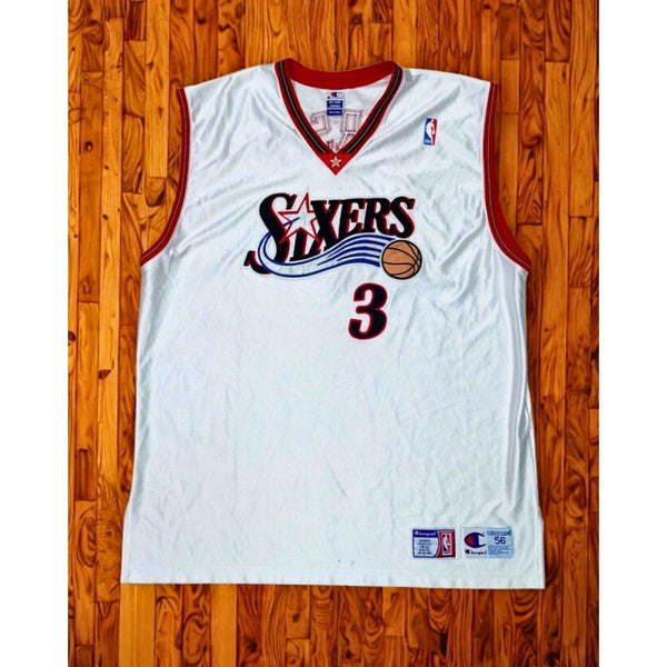 Philadelphia 76ers Allen Iverson #3 Champion Jersey 3XL 56 VTG Authentic