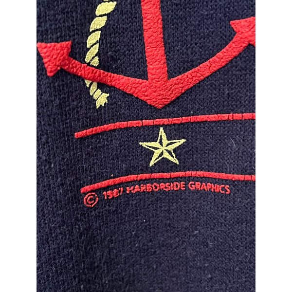 Cape Cod Crewneck Hanes XL USA Made Harborside Graphics Navy Vintage 1987