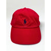 Polo Ralph Lauren Red Strapback Hat Black Pony Logo Adjustable Dad Cap Cotton