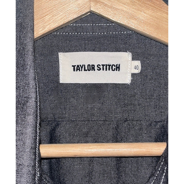 Taylor Stitch California Work Shirt Sz. 40 Charcoal Chambray Organic Cotton NWOT