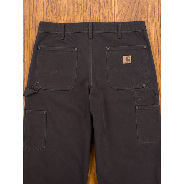 Carhartt B136 DKB Double Knee Canvas Carpenter Pants Mens 40x34 Dark Brown Work