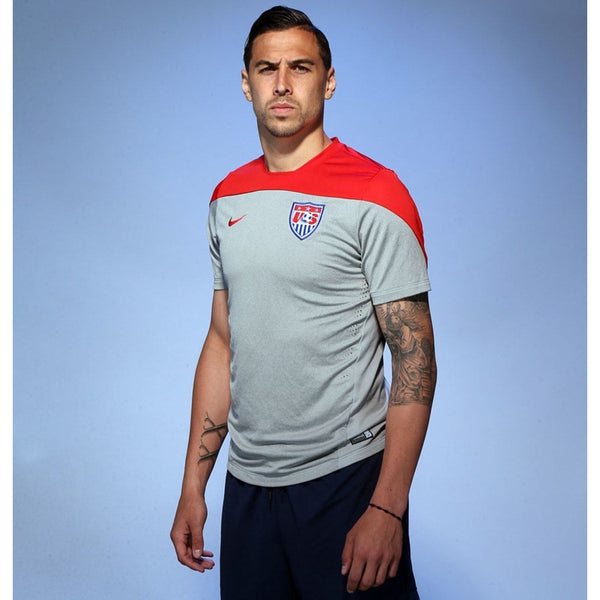 Nike USA Soccer 2014 Training Shirt Men's 2XL Gray Red Dri-FIT 578797-060