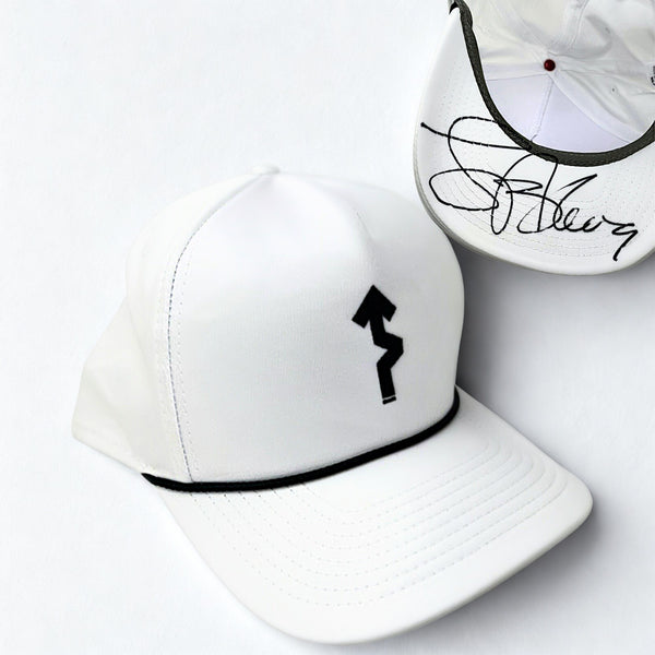 Lance Armstrong Signed WEDU White FNS Rope Cap Founder & Bicycle Legend RARE