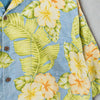 Tommy Bahama Silk Hawaiian Shirt XL Blue Floral Camp Collar Loop Resort Aloha