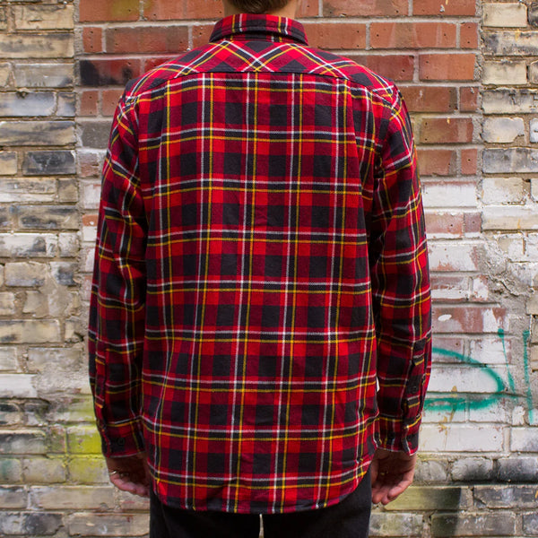 CC Filson Vintage Flannel Work Shirt 11010689 Red Black Gold Plaid Men’s Small