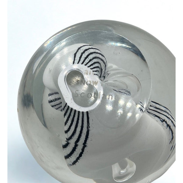 Caithness Scotland Snow Trail Paperweight Margot Thompson Studio Art Glass