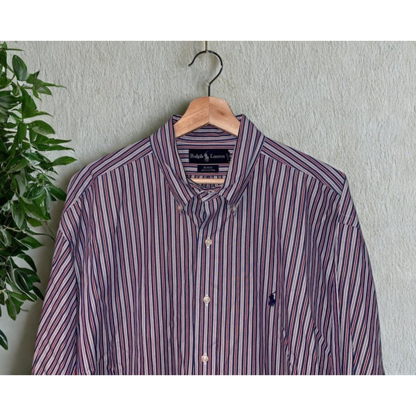Polo Ralph Lauren Blake Shirt XL Button Down Striped Cotton Vintage