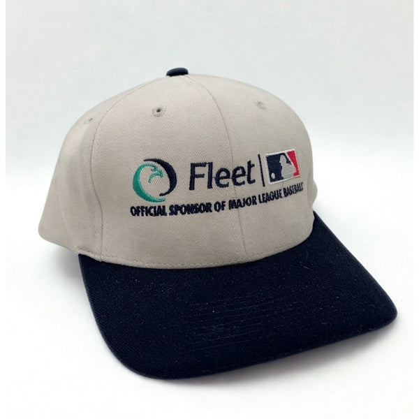 MLB Fleet Bank New Era Vintage 90s Leather Strap Hat Official Sponsor Cap