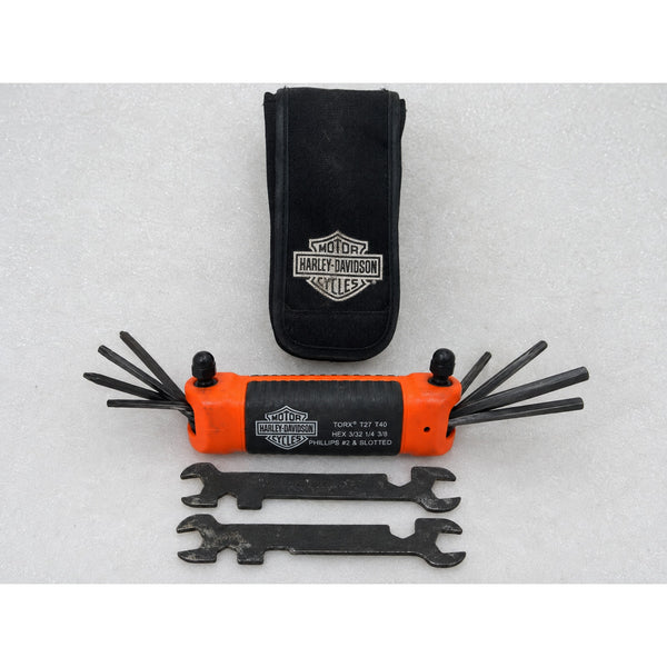 Harley-Davidson All-In-One Folding Tool Kit 94435-10 w/ Pouch Touring Multi Tool