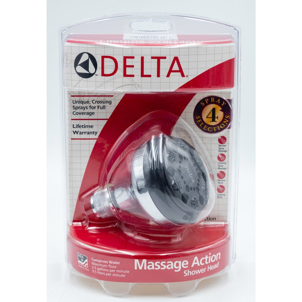 Delta 75450 Massage Action Shower Head 4 Spray Chrome 2.5 GPM NOS Vintage