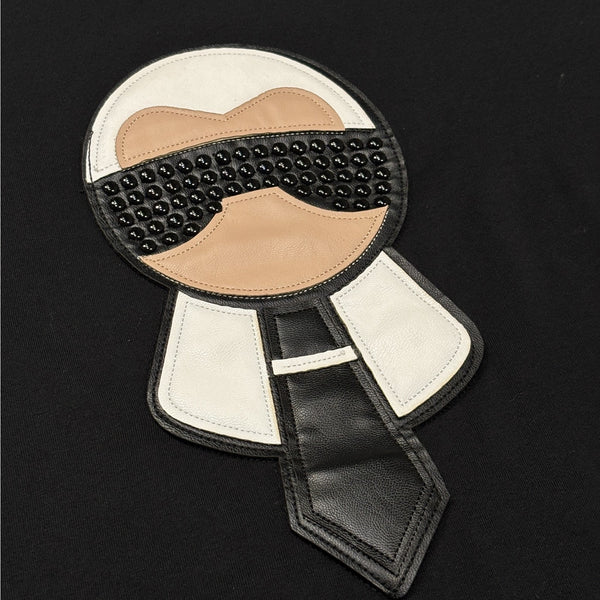 Fendi Karl Lagerfeld Karlito Loves Fendi T Shirt Mens 2XL Sz 56 Black Made Italy