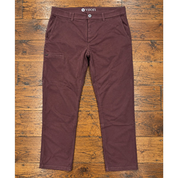 Vuori Everything Chino Pants Men's 33x26 Burgundy Stretch Slim Straight Leg