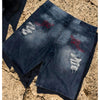 Rocawear Jorts W44 Black Jean Shorts Distressed Ripped Stitch Classic Fit VTG
