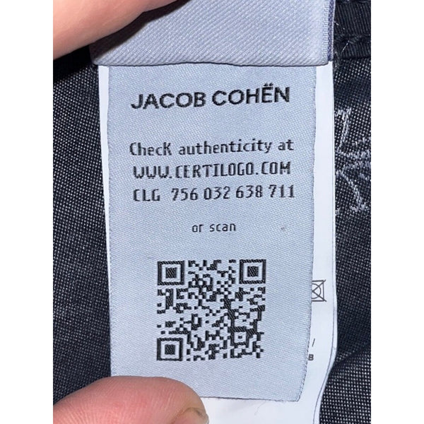 Jacob Cohen Bard Classic Chino Pants Navy Cotton Stretch Slim 34x32 Italy $415