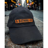 BAPE A Bathing Ape Logo Dad Hat Cap Black Orange Strapback Rare Streetwear