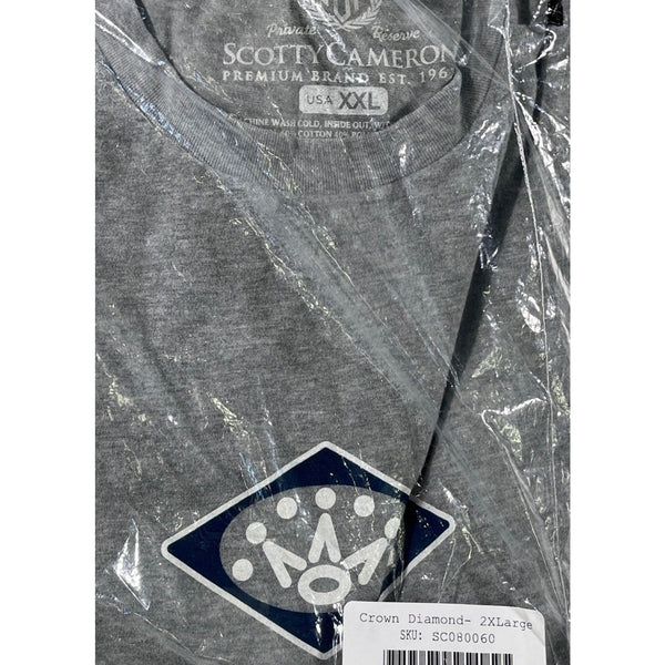 Scotty Cameron Crown Diamond Gray T-Shirt 2XL XXL Limited Studio Store NWT