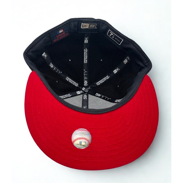 New York Yankees New Era 59FIFTY Fitted Hat 7 1/4 Skyline Y2K Wool MLB Black