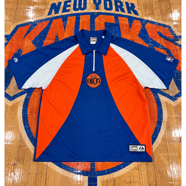 New York Knicks Majestic Hardwood Classics Vintage 00s Warm Up Shirt 3XL NBA