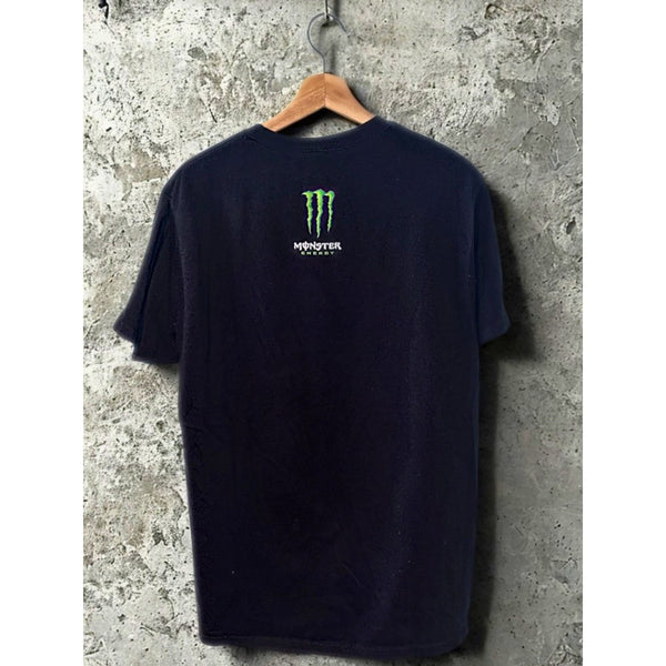 Monster Energy T-Shirt Unleash The Beast Black Y2K Graphic Tee Men’s L