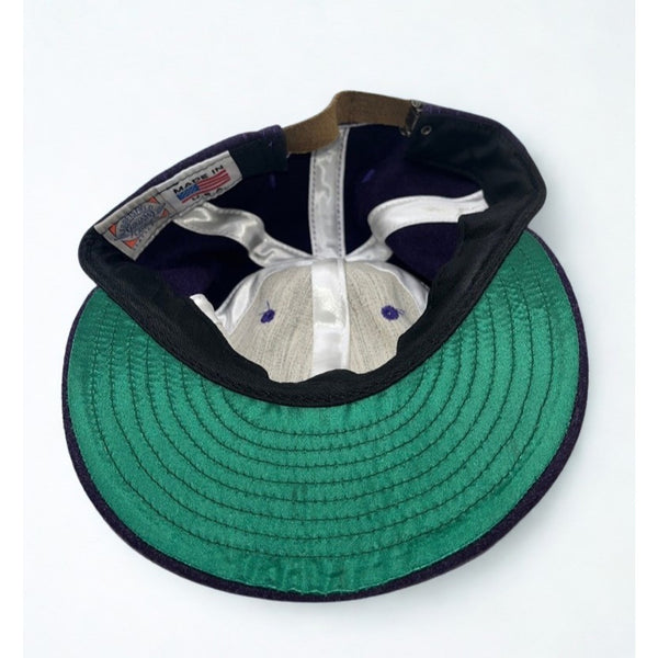 Yale University Ebbets Field Flannels Wool Strapback Hat Cap USA Rare Purple