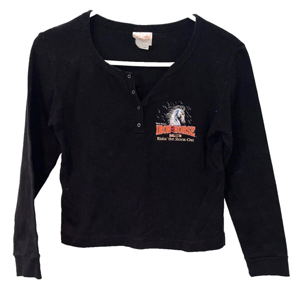 Iron Horse Saloon 2004 Biketoberfest Women's Sz. M Henley Harley Motorcycle